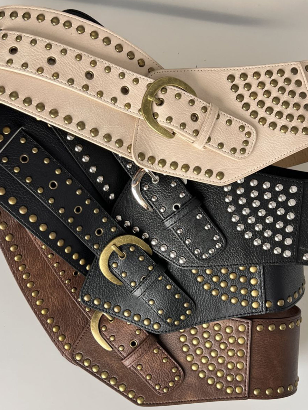 Western PU Leather Studded Decorative Girdle Belt