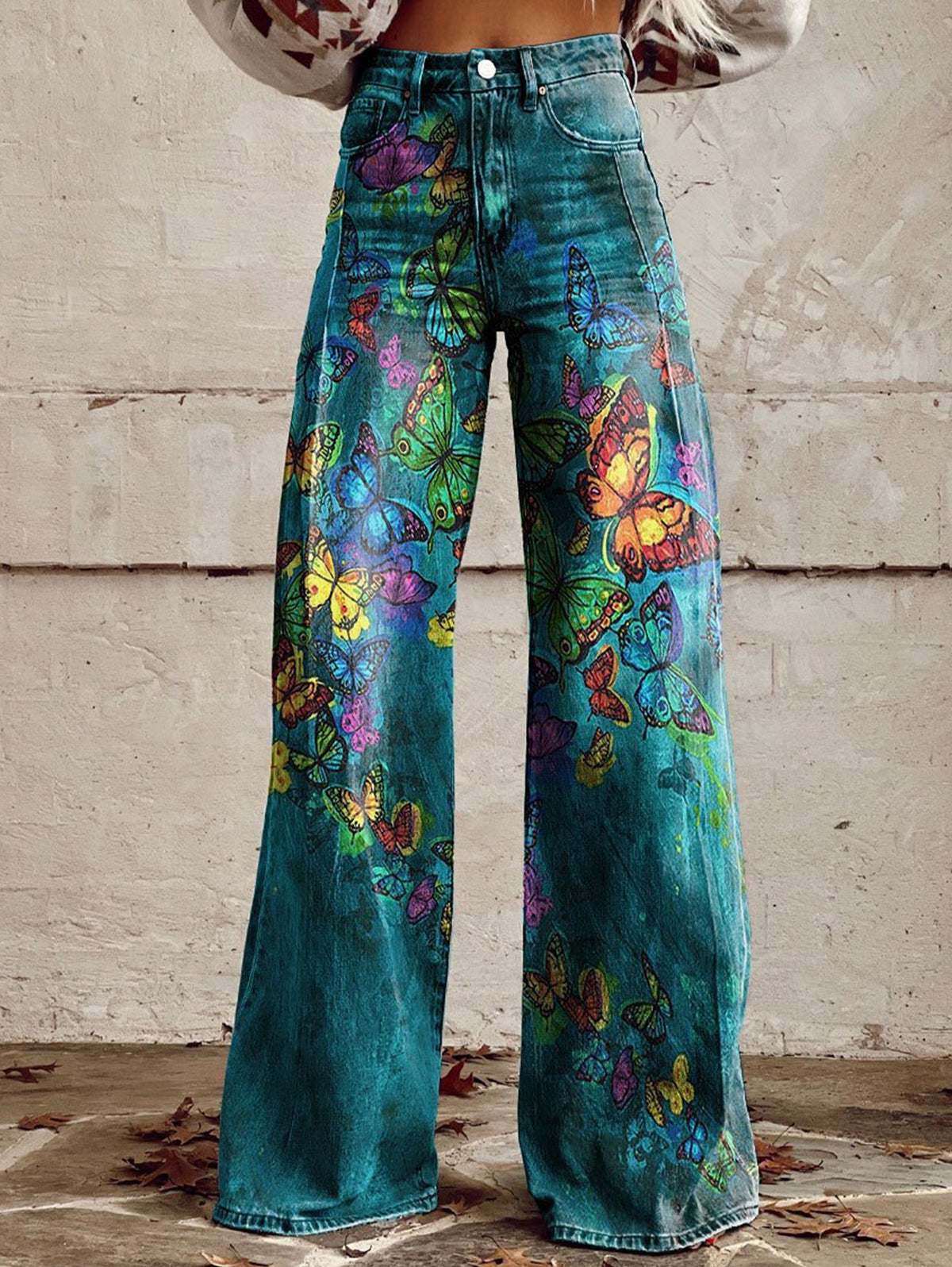 Boho Colorblocks High Waist Wide Leg Pants