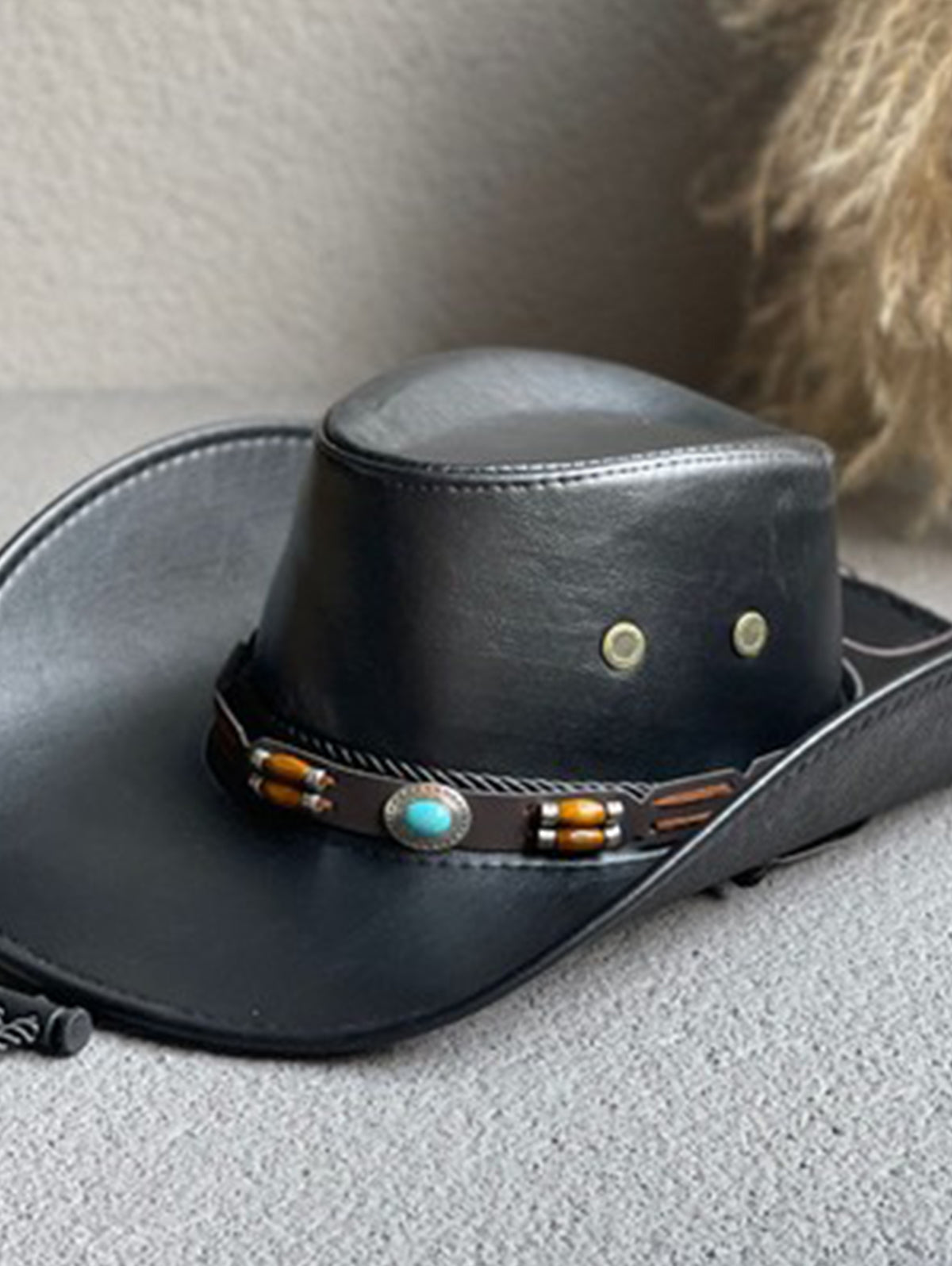 Western PU Leather Belt Decor Cowboy Hat