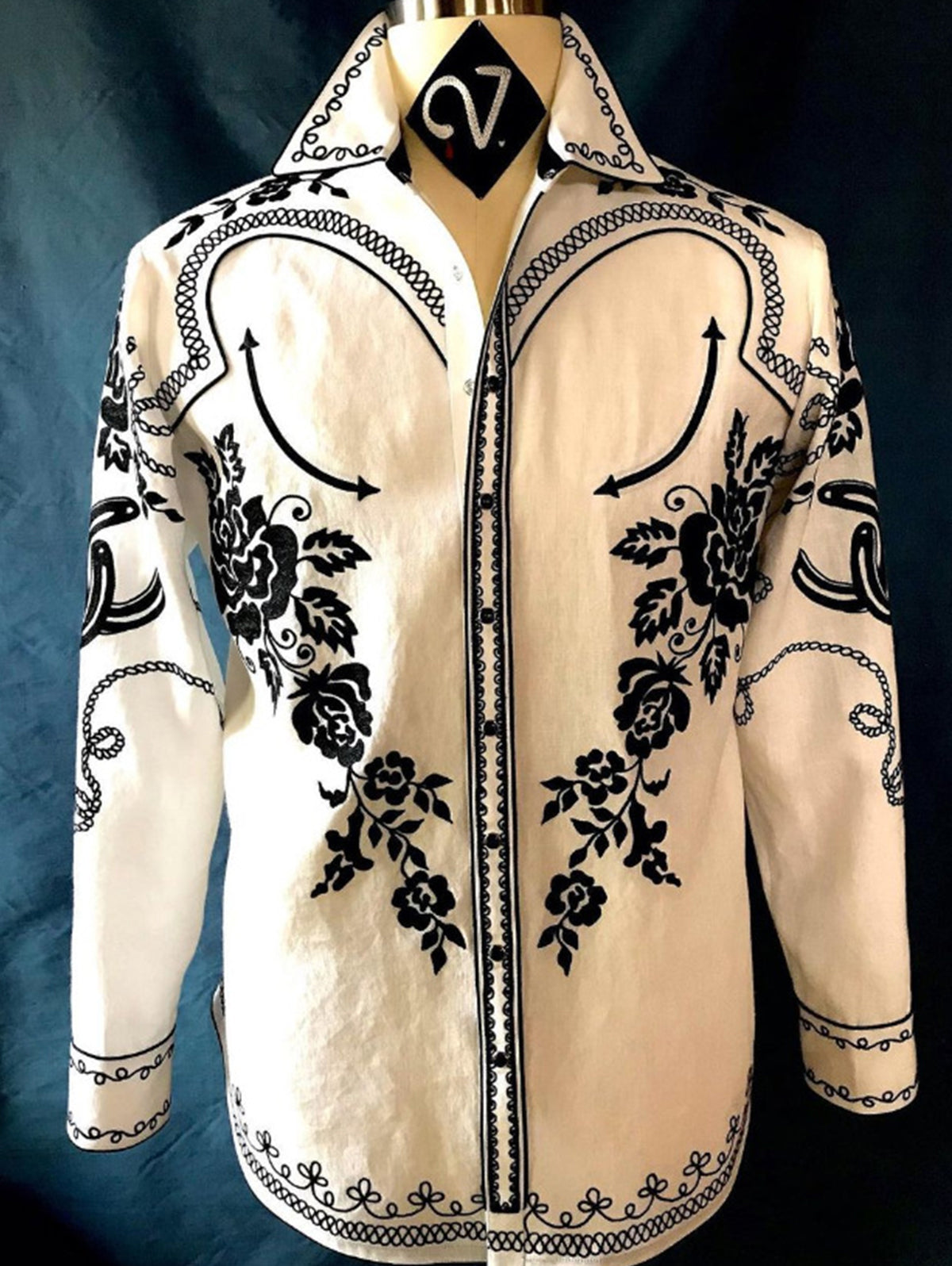 Western Floral Plant Print Lapel Collar Button Blouse