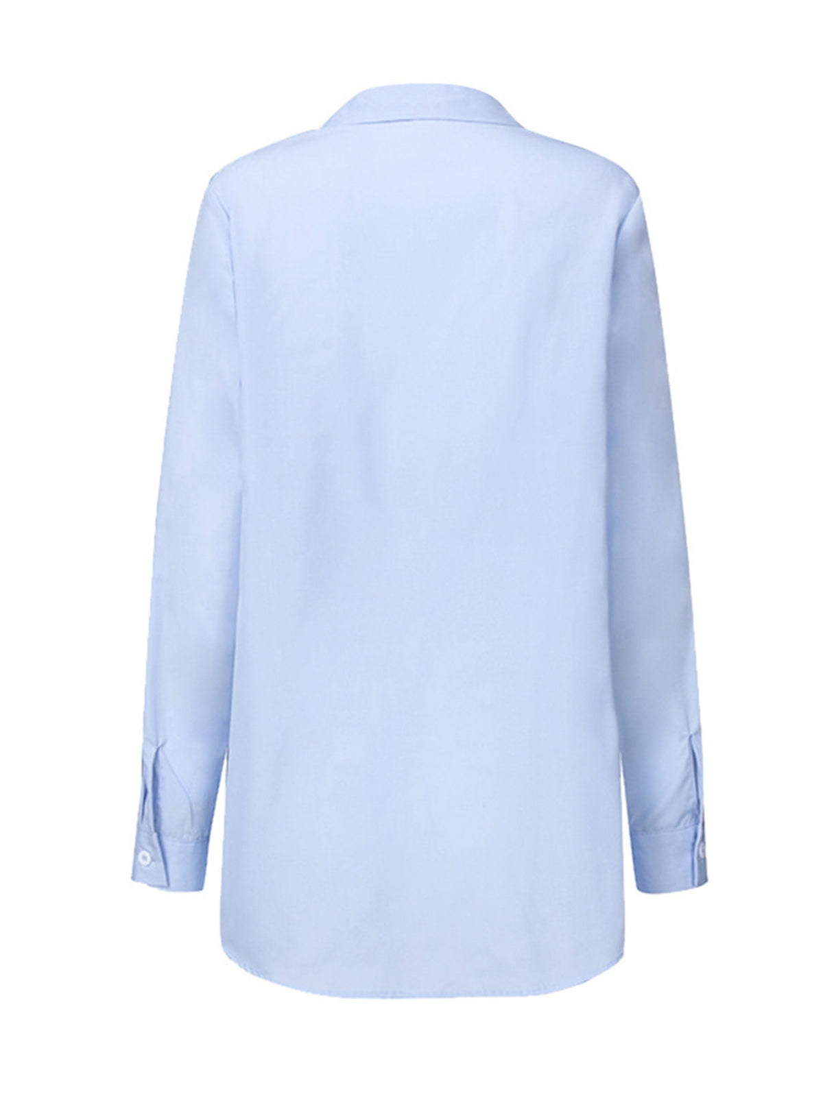 Daily Shirt Collar Front Lace Up Long Sleeve Blouse