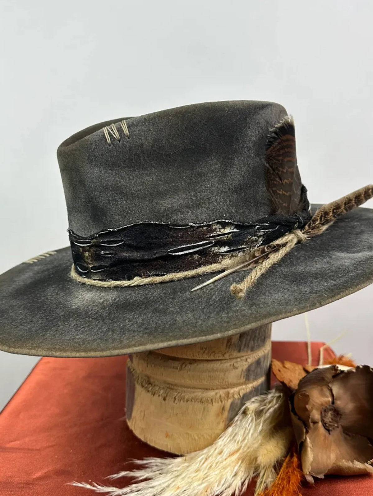 Western Make Old Woven Pure Wool Felt Hat