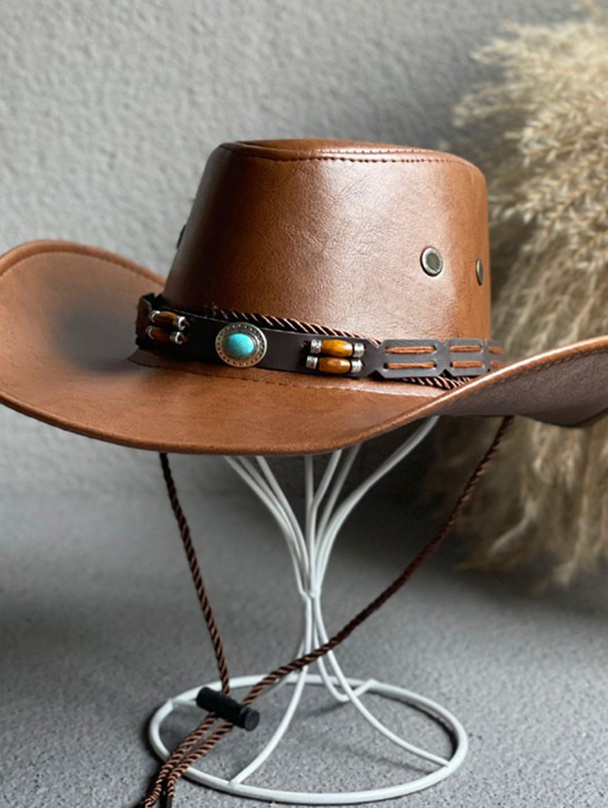Western PU Leather Belt Decor Cowboy Hat