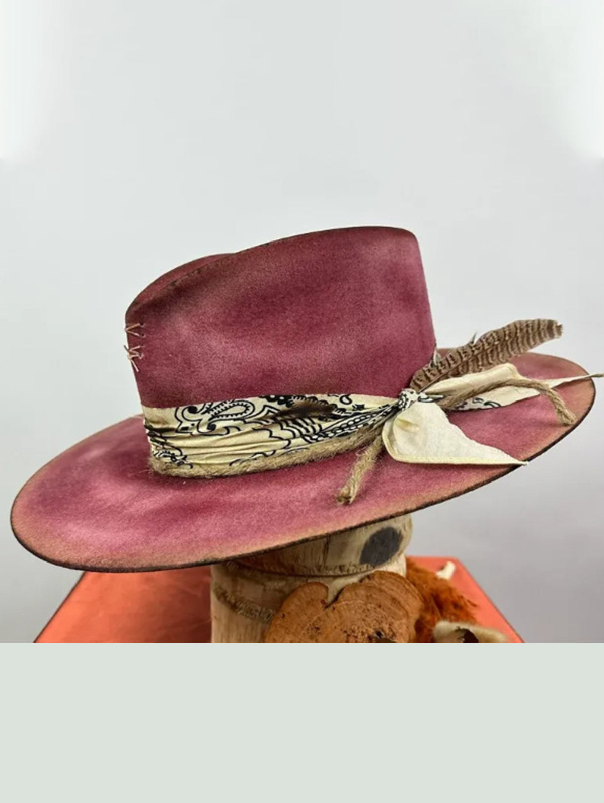 Western Make Old Woven Pure Wool Felt Hat