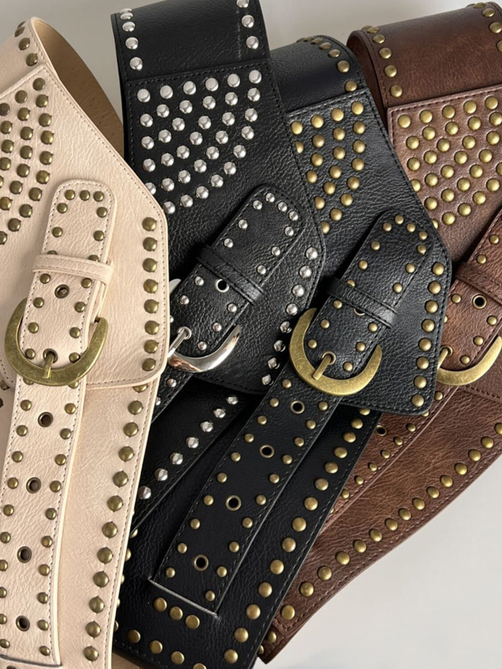 Western PU Leather Studded Decorative Girdle Belt